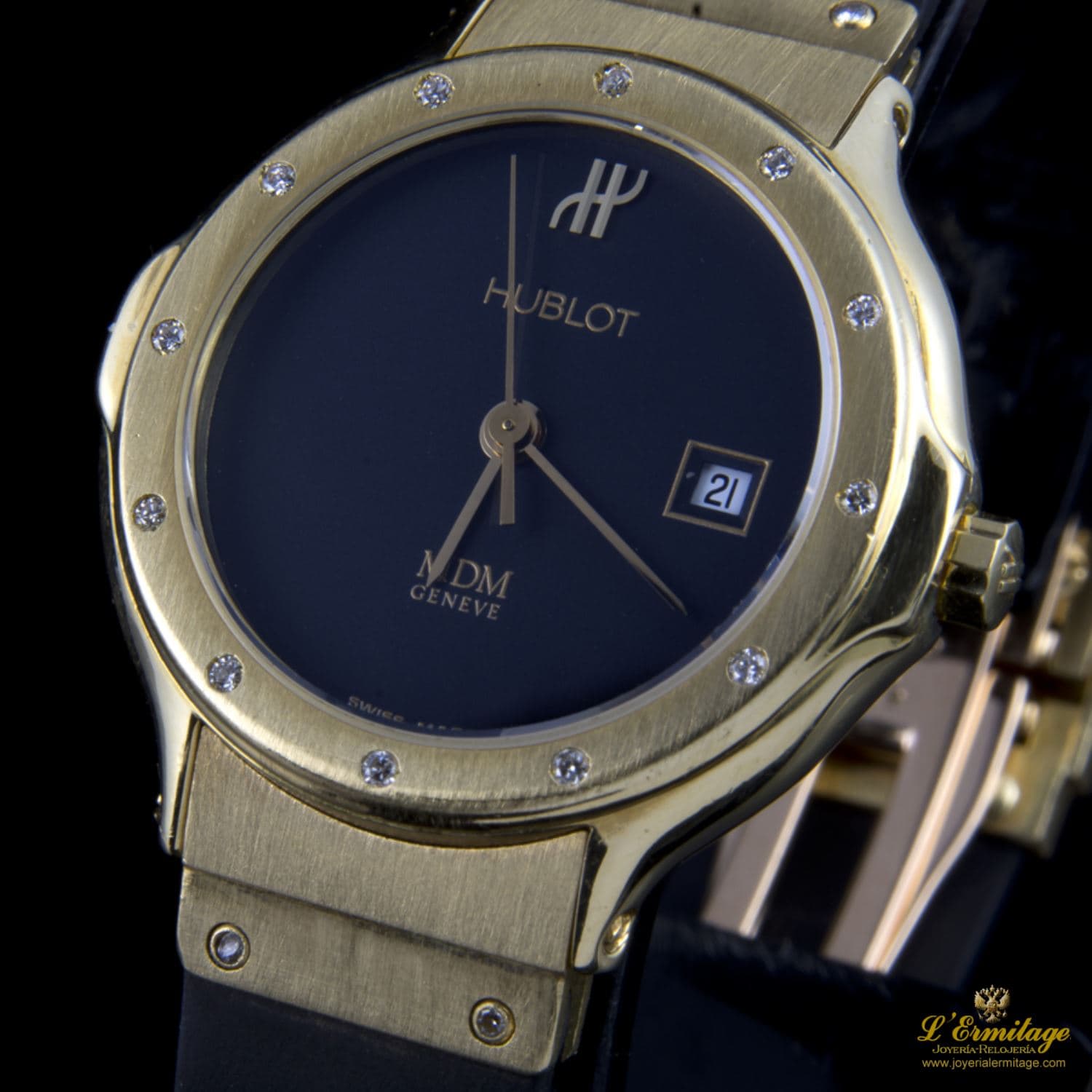Classic oro amarillo y diamantes cuarzo señora