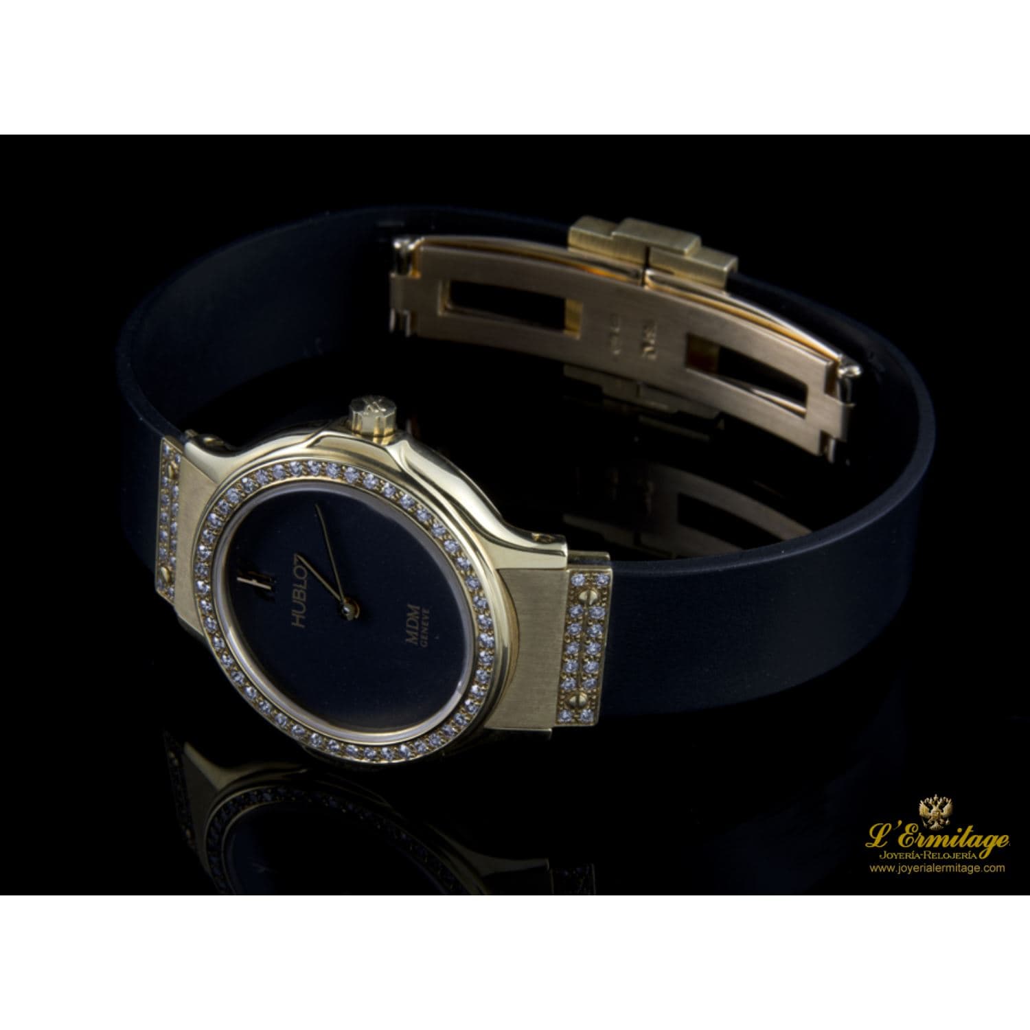 Classic oro amarillo y diamantes cuarzo señora
