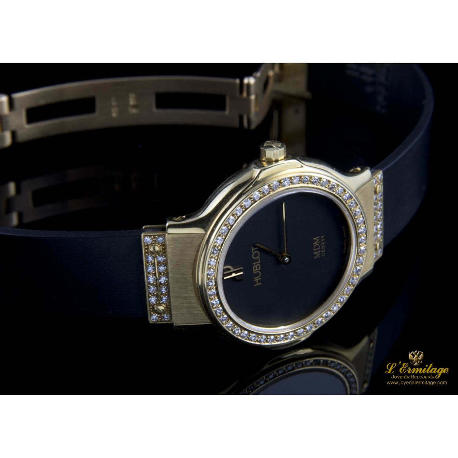 Classic oro amarillo y diamantes cuarzo señora
